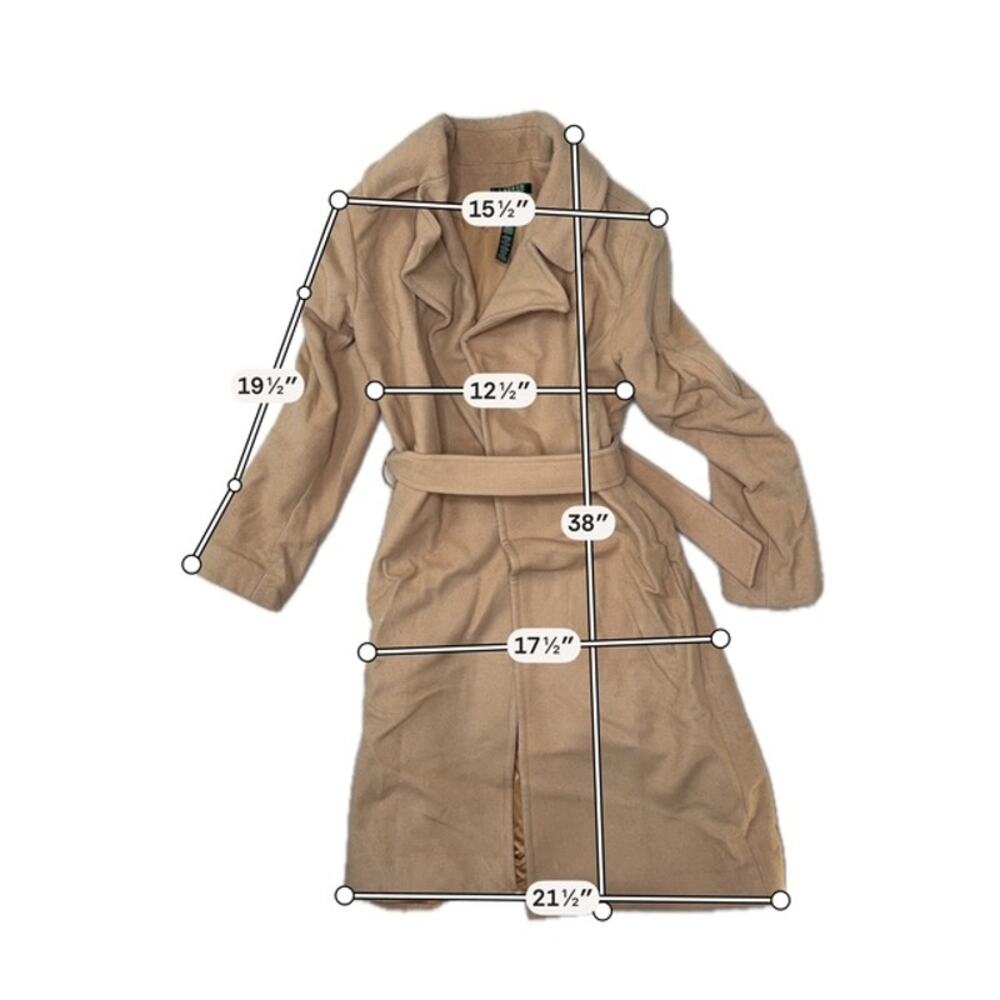 Lauren Ralph Lauren Wool Blend Belted Wrap Coat (Women’s 10) - Picture 6 of 6